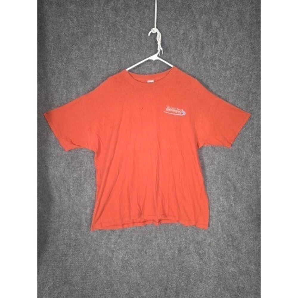 VTG The Duck Co Mens XXL Orange Laboratory Innovation Science Graphic T-Shirt